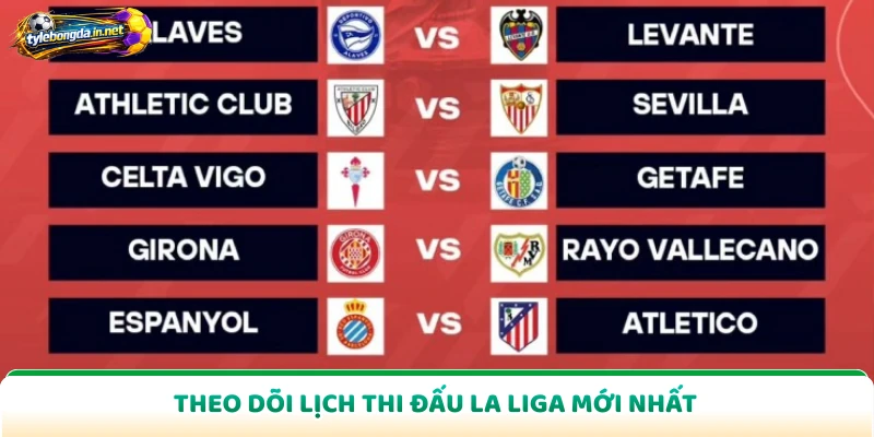 Theo dõi lịch thi đấu La Liga mới nhất
